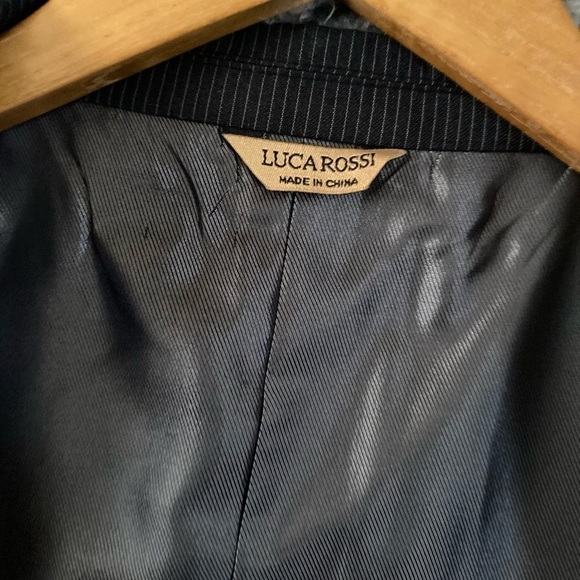 Luca Rossi Blazer Men's 44 L Gray Long Lined Pinstripe Sports Jacket in Excell - Picture 8 of 12
